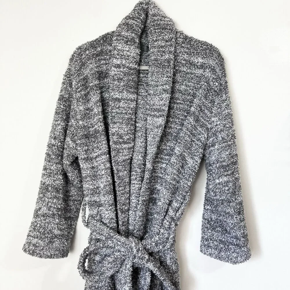 Barefoot Dreams Cozy Chic Grey Long Robe Size 1
